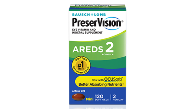 Bausch + Lomb PreserVision Areds 2 Formula mini soft gels with OcuSorb 